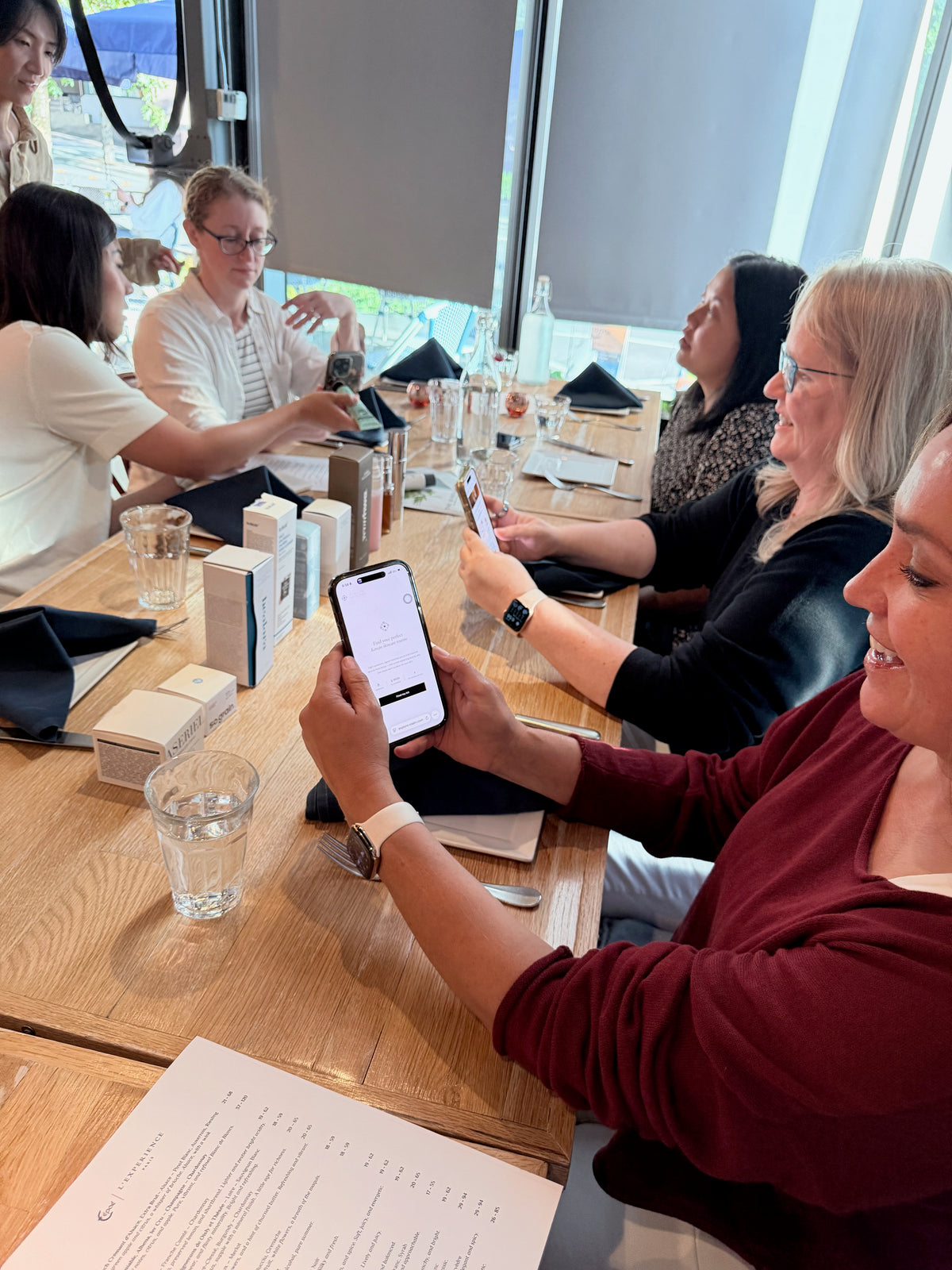 Guests taking the ViaJiin skin quiz on their phones