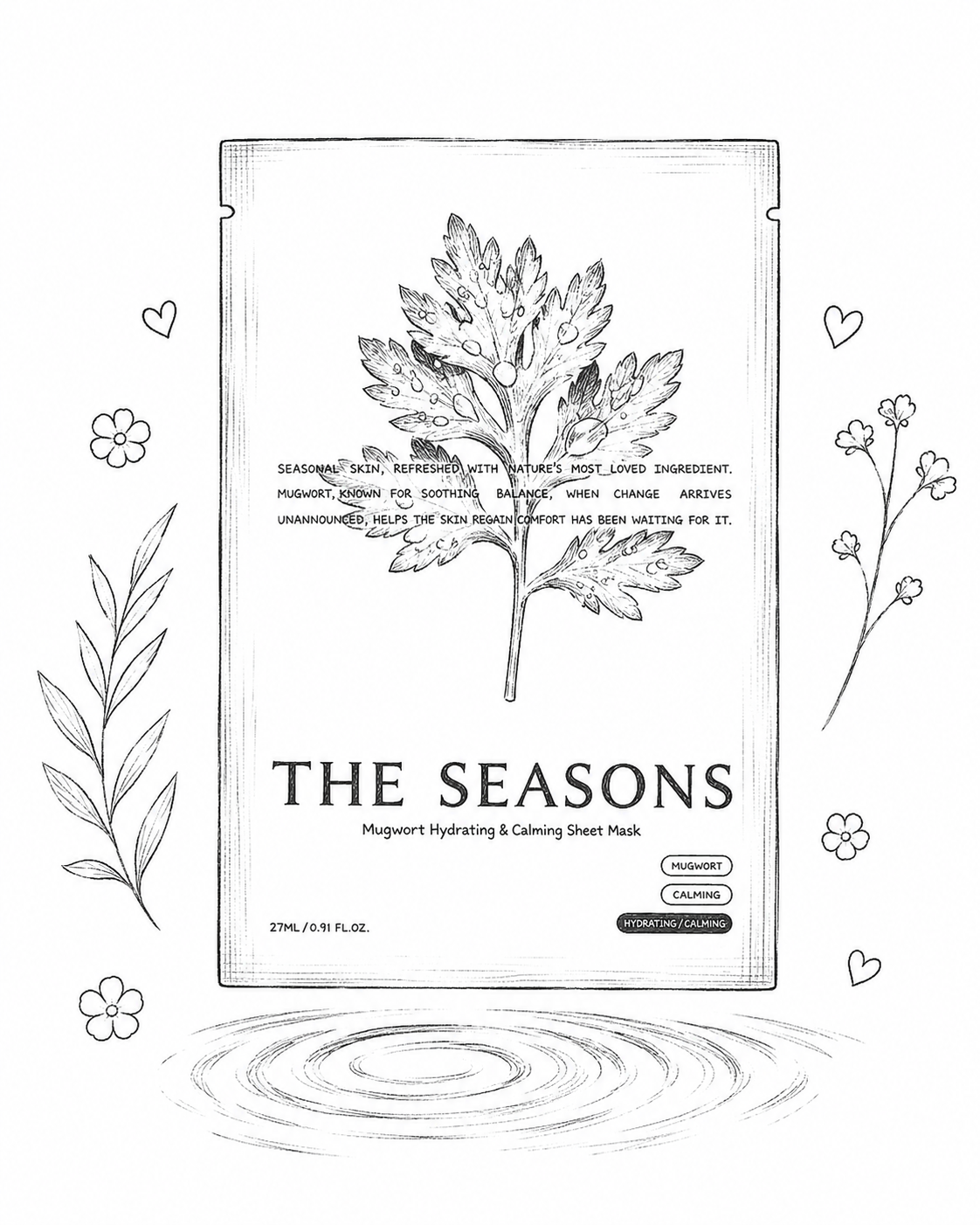 The Seasons 사철쑥 Calming Mask, 10 sheets